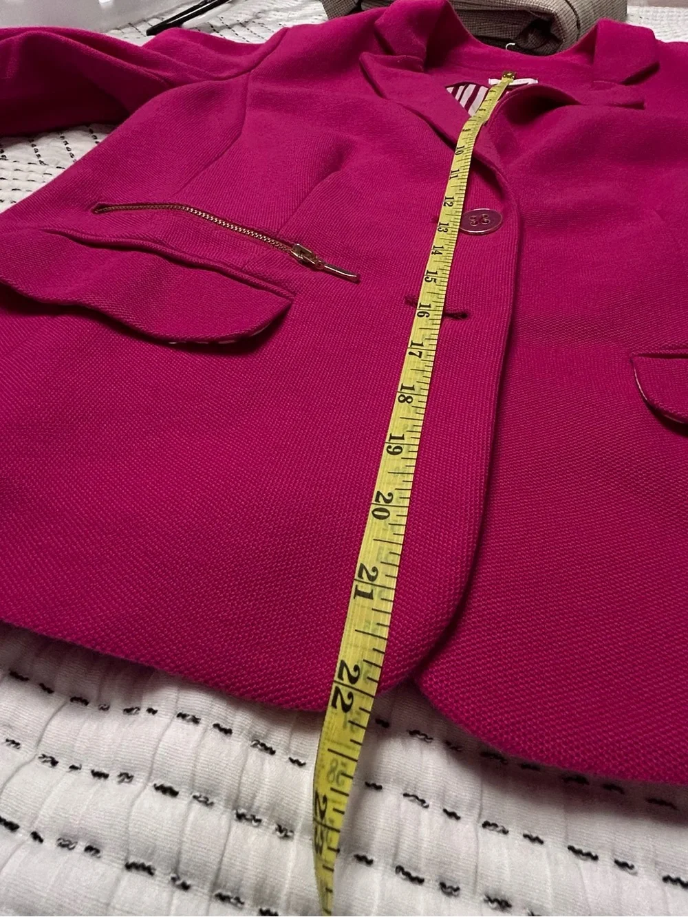 Chico's Fuchsia Zip-Accent Tailored Blazer
